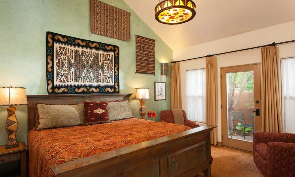 One of the beautifully decorated guest rooms at our Santa Fe Bed and Breakfast