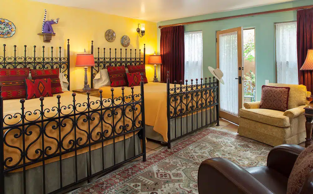 A guest room at our Santa Fe Bed and Breakfast, located within walking distance to the Santa Fe historic district